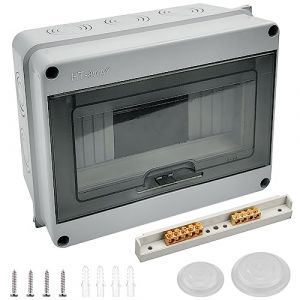 Qinglee Coffret Electrique Etanche Exterieur IP65, 8 Modules, ABS de Surface en Plastique, Boite de Boitier Etanche Electrique Exterieur, Armoire de Contrôle, Boitier de Jonction (QINGLEE-EU, neuf)