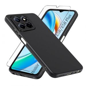LYJERRY Silicone Coque avec Verre tremp&eacute; Compatible avec Honor X5B / Honor X5B Plus Etui,Noir Souple Housse Pochette Gel Fine pour Honor X5B / Honor X5B Plus Coque avec Film ecran (HappyAmz, neuf)