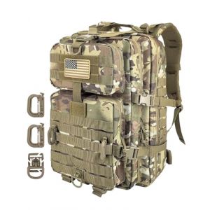 Hannibal Tactical Sac à dos tactique militaire à système MOLLE, sac de camping, sac à dos 3 jours, CP., 40L (Hannibal Tactical, neuf)