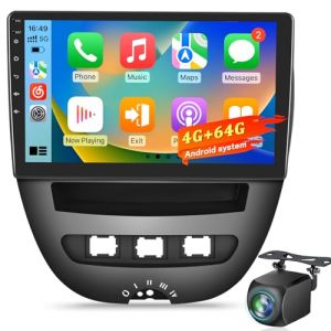 4+64G Autoradio Android pour Toyota Aygo/Peugeot 107 / Citro&euml;n C1 2005&ndash;2014, &Eacute;cran Tactile HD 10 Pouces, CarPlay & Android Auto sans Fil, Navigation GPS, WiFi6, DSP, Cam&eacute;ra AHD/Dab (YunDaXin Store, neuf)