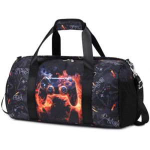Sac de Sport pour Enfant Grand Format Garcon Duffle Bag Sacs Gym Enfant Sacs Weekend Sac de Voyage Polochon Piscine Rouge (Newerfee, neuf)