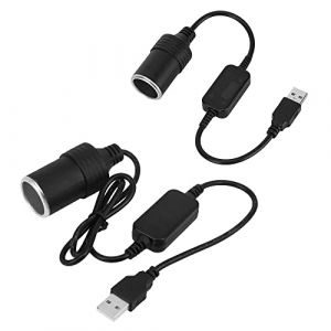 2 x Adaptateur USB A vers Prise Allume-Cigare 12V pour Voiture convertisseur USB 5V vers Prise Allume-Cigare 12V pour caméra de Voiture GPS E-Dog téléphone Portable tablettes (35 cm, 60 cm) (Hopesing, neuf)