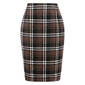 seiveini Femme Jupe à Carreaux Taille Haute Jupe à Fentes Jupe A-Line Jupe Ecossaise Femme Courte Mini Jupe Automne Hiver Short Skirt Evasée Écolière Classique A Café XS (BgandDesign, neuf)
