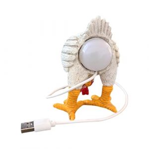 Lampe en forme d'&oelig;uf de poule, veilleuse en r&eacute;sine, veilleuse en r&eacute;sine, design amusant avec USB amusant pour d&eacute;coration de la maison, chambre, cuisine, table de chevet, bureau, &eacute;tag&egrave;re (HuiTengQiCheZhuangShiYongPin, neuf)