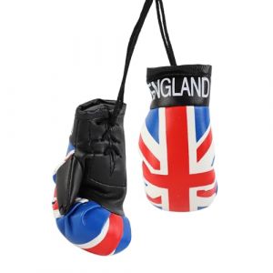 Hwtcjx Mini Gant Boxe, Gants de Boxe, Boxing Gloves, Le Porte-clés du Design de Drapeau, Accessoires de Miroir intérieur, Cadeau (Royaume-Uni) (Ygdein, neuf)