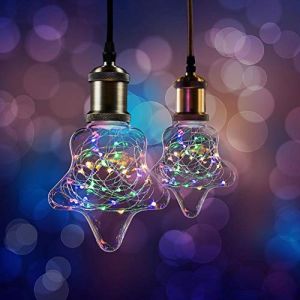 XQ-lite Lot de 2 c&acirc;bles LED en cuivre, forme &eacute;toile S128, 1,5 W, E27, transparent, multicolore (ncc-design, neuf)