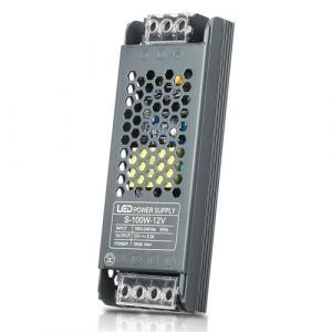 Neoglint Transformateur 12V 100W, Alimentation 12V AC 220V vers DC 12V 8.3A, Alimentation LED 12V, Ultra Mince Transfo, LED Driver, Transformateur LED 12V pour bande lumineuse et Ampoules LED (SHUOTUOWEI, neuf)