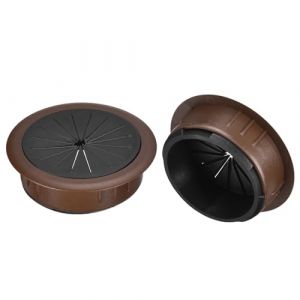 QUARKZMAN 2 Pi&egrave;ces Cache-Trou de C&acirc;ble Passe Cable Bureau, 60mm (2-3/8 Pouces) Cache-Trou de C&acirc;ble en ABS pour Bureau, Organiseur de C&acirc;bles pour Ordinateur, Marron (QUARKZMAN, neuf)