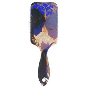 Mysterious Twin Girls Brosse &agrave; cheveux noire et blanche pour cheveux &eacute;pais Con&ccedil;ue pour masser la t&ecirc;te du cuir chevelu pour cheveux longs avec poign&eacute;e ergonomique cepillo para pelo rizado (LLiangCai, neuf)