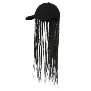 Chapeau Perruque Perruque chapeau femmes cheveux longs raides chapeau à pointe mode naturel réaliste perruque chapeau for noir blanc femmes synthétique tresses chapeau perruque Perruques De Chapeau Po (shaochanjia, neuf)