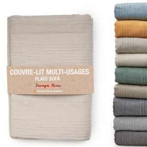 Jarapa Home Made with love Couvre-lit Multi-Usages Plaid Canape Couvre-Lits Blancs, Housse de Canap&eacute; R&eacute;sistant et de Qualit&eacute; Fabriqu&eacute; en Espagne. Couvre-lit 150 Moderne (Beige, 230 x 280 cm) (Jarapa Home, neuf)