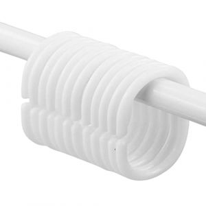 Lot de 12 anneaux blancs - 4,6 x 2,9 cm de diam&egrave;tre int&eacute;rieur - Pour tringle &agrave; rideau de douche et d'angle de rideau de douche - En plastique solide - Transparent (PICKAROO LTD, neuf)