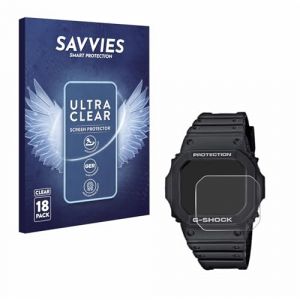 savvies Protection Ecran pour Casio G-Shock GW-M5610-1ER 18 Pi&egrave;ces - Film Protection Ultra Clair (protectionfilms24 France, neuf)