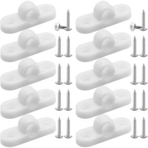 HAFRILY Lot de 10 &oelig;illets muraux en plastique PP avec 20 vis pour auvent, caravane, auvent, montage vertical ou horizontal, accessoires de caravane (ErMuQian, neuf)
