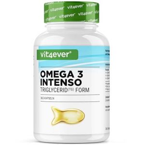 Premium Omega 3 Avec 80% D'Acides Gras - 365 G&eacute;lules - 1000 Mg D'Huile De Poisson Par G&eacute;lule Avec EPA & DHA - Forme Triglyc&eacute;ride - Purifi&eacute; Avec Soin &Agrave; Partir De P&ecirc;che Durable (LifeBalance Trading Supplements, neuf)