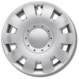 Enjoliveurs Argent Mat 13 Pouces - Lot de 4 enjoliveurs de 13 &agrave; 16 Pouces - Neptun pour la Plupart des Marques de Voitures et Jantes en Acier - Enjoliveurs Noirs ou argent&eacute;s (Kuglo, neuf)