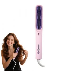 Mwqpgyh Brosse Lisseur Cheveux, Peigne Boucles Technologie Ionique, Brosse Chauffante Légère pour Maison Voyage (wuaike, neuf)