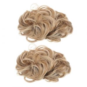 Hemobllo 2pi&egrave;ces Faux Chignon Postiche Chignon D&eacute;coiff&eacute; Extension Chignon Chignon &agrave; Porter Perruque Cheveux Boucl&eacute;s Postiche Chignon (Leopolerd, neuf)