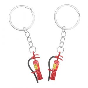 PRETYZOOM Porte-Cl&eacute;s D'Extincteur 2 Pi&egrave;Ces, Pendentif Porte-Cl&eacute;S De Pompier, Mini Extincteur, Cadeau Unique Pour Pompiers, Alliage De Zinc, Rouge (Coddle HSY, neuf)