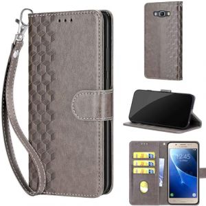 TOMYOU Coque pour Samsung Galaxy J5 (2016) &Eacute;tui, avec Fentes pour Cartes Magn&eacute;tique Antichoc Cuir Portefeuille Etui Housse pour Samsung Galaxy J5 (2016) Grey (WGR Global Business, neuf)