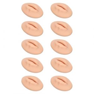 Generic Faux L&egrave;vres en Silicone Mod&egrave;le 3D pour Brodeuse D&eacute;butante, Outil de Formation par Simulation pour L'enseignement, 10 L&egrave;vres en Silicone Souple pour Affichage de Mod&egrave;les (Peau fonc&eacute;e) (Jadpes, neuf)
