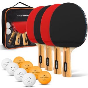 PRO-SPIN Raquettes de Ping-Pong - Set Haute-Performance | Raquette de Ping Pong Premium, Balles de Ping-Pong 3 Étoiles, Mallette | Kit Tennis de Table pour 2 ou 4 (Set 4 Joueurs) (PRO-SPIN SPORTS, neuf)