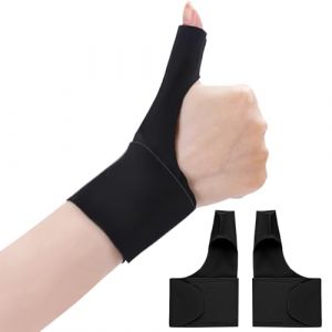 2pcs Attelle Pouce, Orthese Pouce Attelle Poignet Droit Gauche Attelle Pouce Droit Tendinite Gants de Soutien du Pouce élastique Support de Poignet de Compression Arthritique Gant de Compression (HANIUTTY, neuf)