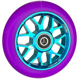 Fantic26 Spy7 Stunt Scooter Rolle I Trick I Tret I Enfants I Roller I Roue I 110 mm I ABEC 11 I Rapide I Silencieux I Freestyle (Turquoise/Violet Fonc&eacute;) (Fantic26 Funsport GmbH, neuf)