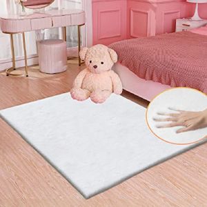 ORINOVA Tapis Blanc Moelleux 90x150 cm Tapis Chambre Descente De Lit Fausse Fourrure Tapis Salon Shaggy Tapis Fluffy Doux Lavable Poil Ras Carpet Rectangulaire (Faux Fur Store, neuf)