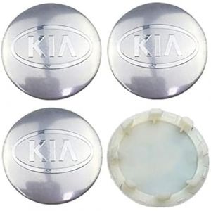 4 Pi&egrave;ces Capuchons Centraux de Moyeu de Voiture pour KIA K3 K5 RIO Sportage Sorento Optima Oprius Forte Soul Ceed Cerato,ABS Mat&eacute;riel Cache de Roue Centrale Accessoires de Voiture,Silver-2 (mengmengmengmeng, neuf)
