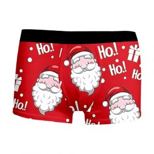 G&eacute;n&eacute;rique Calecon Personnalise Homme, Homme Calecon No&euml;l, Sport Boxer Homme Coton Pas Cher Rigolo Noel Calecon Microfibre Shorty Transparent sous-V&ecirc;tements, Cale&ccedil;on de nouveaut&eacute; Personnalis&eacute; (LIBJDI, neuf)