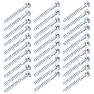 30pcs Vis à Tête Cylindrique à Six Pans M6*80mm Vis de Lit Boulons Meubles Vis Tete Plate, Filetage Partiel, pour Meubles Berceaux Lits et Chaises (M6*80) (rongyichuang, neuf)