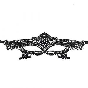 Jamron Femmes Sexy Noir Masque de Dentelle pour Mascarade Halloween F&ecirc;te Bal de Promo Carnaval Masque D&eacute;guisement SN07830 Reine (No.7 Fashion House, neuf)