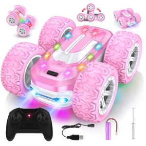 Voiture T&eacute;l&eacute;command&eacute;e Fille, Jouet Enfant 6 7 8 9 10 Ans 4x4 Voiture de Course Cascadeuse Tout Terrain 360&deg; Rotation avec Lumi&egrave;re LED RC Drift Camion Monster Truck Cadeaux Filles Jeux Exterieur Jardin (Suijun-uk, neuf)