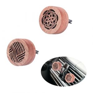 2 Pièces,Diffuseur En Bois Portatif De Mini Voiture,Diffuseur En Bois Avec Clip d'Aération,Mini Portable Aromathérapie Boîte Diffuseur,Pour Voiture,Huiles Essentielles Parfum (scalingscal, neuf)