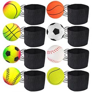 DBAILY Balles Rebondissantes pour Poignet, 8pcs Balles Rebondissantes en Caoutchouc S&eacute;curit&eacute; avec Bracelet Et Corde Loisirs pour Entra&icirc;nement du Poignet Enfants Adulte des Sports Ext&eacute;rieur Jouer Jeu (DBAILY, neuf)