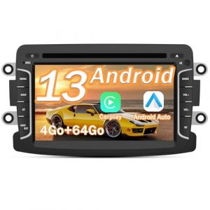 AWESAFE Autoradio [4Go+64Go] pour Renault Dacia Duster Sandero Captur Lodgy Symbol Logan Dokker,Android 13avec CD/DVD Carplay Android Auto 7 Pouces GPS WiFi USB FM Bluetooth Commande au Volant (IBEN STORE, neuf)