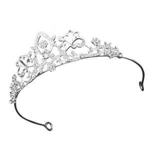 FRCOLOR roi strass baroque couronne de mariée brillante couronne adulte couronne princesse couronne de princesse diadème de robe de mariée décor de couronne fait à la main alliage Silver (Laners, neuf)