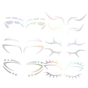 NIYANGLE Autocollants Yeux Rainbow 6 Pièces Eye-Liner Temporaire Autocollants de Maquillage Fantaisie et Filles pour Halloween et Festivals (Telinei, neuf)