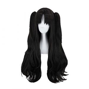 80cm Fate stay night Tohsaka Rin Cosplay Wig Long Wavy Black Blonde Synthetic Hair Fate Grand Order Anime Wigs With Ponytails OneSize black (good stuff A, neuf)