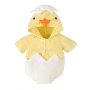 Cuwtheugwg Costume Poussin Enfant Oeuf Bebe D&eacute;guisement Petite Combinaison Avec Fermeture &Eacute;clair 0-24 Mois Tenue De P&acirc;ques Pour B&eacute;b&eacute; Fille Barboteuse Gar&ccedil;on Et Cadeau 2 Ans (Jaune-C,6-12 mois) (Doncic077, neuf)