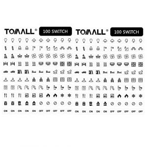 TOMALL Lot de 200 étiquettes autocollantes transparentes pour interrupteur, chauffage, lit, salle de bain, cuisine, garage, buanderie, kit graphique pour maison, bureau, école, hôtel, lieux publics (Enmoo, neuf)
