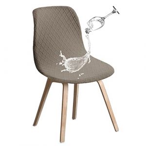 JUNZHE Lot de 6 Housse de Chaise Extensible,Housses de Chaise de Salle &agrave; Manger Amovible Lavables,Universel,Durable,Moderne pour Salle &agrave; Manger,H&ocirc;tel,D&eacute;cor,Mariage(Taupe) (JUNZHE, neuf)