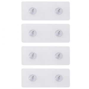 GERUIKE Adhésif sans Perçage Adhesive Accessoire Salle de Bain pour Étagère de Douche d'angle Montage Mural Adhésives de Remplacement Transparents de Nanomatériaux 4 Pièces (RAICIUZ, neuf)