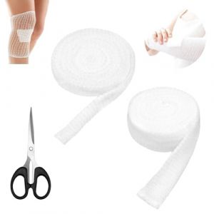 Bandage Tubulaire &Eacute;lastique 2 Pi&egrave;ces &ndash; Bandage Filet Respirant pour Bras et Jambe &ndash; R&eacute;utilisable, Confortable et Flexible &ndash; Avec Ciseaux Pratiques &ndash; Id&eacute;al pour Prot&eacute;ger les Blessures et comme Bandage (zhentailiang, neuf)