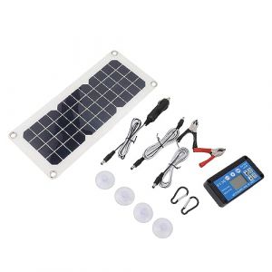 Kit de Panneaux Solaires 30W 12V 24V, Ensemble Adaptatif de Contrôleur 5V 18V USB 18V5V, Panneau Photovoltaïque avec Kit Panneaux Solaires (Yokuna eu, neuf)