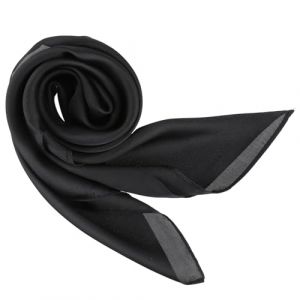 Ptwola 70 x 70 cm Grands foulards carr&eacute;s pour femmes en soie - Foulard de t&ecirc;te - Bandanas - Foulard en soie &eacute;l&eacute;gant - Foulard pour cheveux - Foulard de cou - Accessoire pour cheveux - Bandeau, Noir (Witnessgood, neuf)