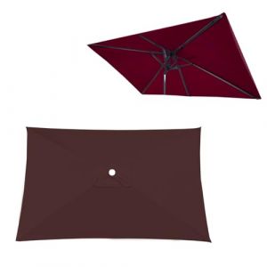 Rectangulaire Toile De Rechange Pour Parasol Déporté 2x3m Carré 2x2m 3x3m, Auvent De Remplacement Pour Parapluie De Terrasse, 4/6/8 Ribs Étanche Housse De Rechange Pour Cour Jardin Plage(Coffee color, (DUYULIANG, neuf)