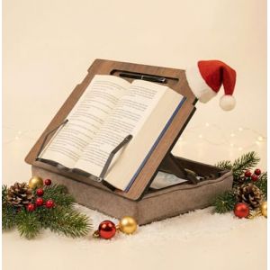Vigo Wood Porte-Livre avec Rangement, Support Livre, Pupitre de Lecture, Chevalet Livre, Lutrin, Support Tablette Bois, Support Livre Lit, Support Livre Ouvert, Repose Livre, Porte Livre Coran (Noyer) (Vigowood, neuf)