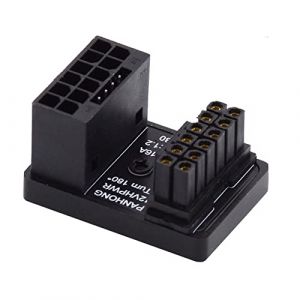 NFHK 12VHPWR ATX3.0 Adaptateur d'alimentation modulaire PCI-E 5.0 mâle vers femelle coudé vers le bas coudé à 360 degrés pour carte graphique 4080 5090TI 16 broches 12 + 4P (NFHK Electronics, neuf)
